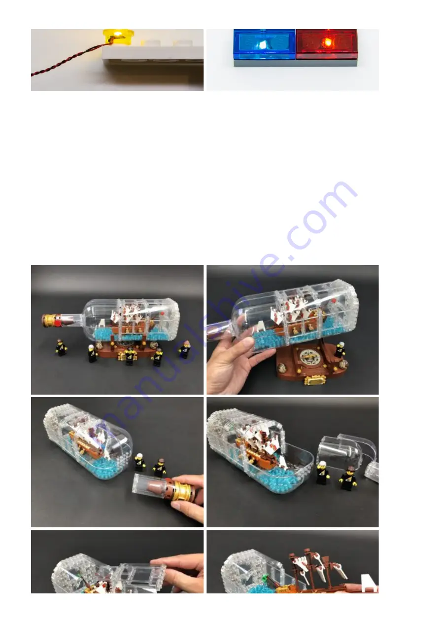 LIGHT MY BRICKS LEGO Ship In A Bottle 21313 Lighting Kit Скачать руководство пользователя страница 5