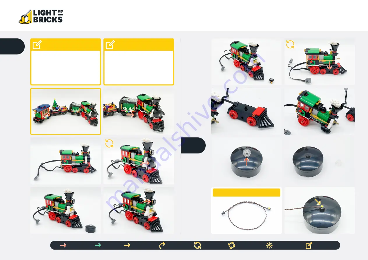 LIGHT MY BRICKS LEGO WINTER HOLIDAY TRAIN 10254 Installation Manual Download Page 12