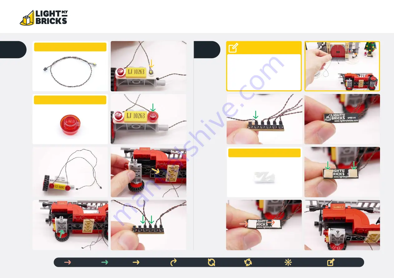 LIGHT MY BRICKS LEGO Winter Village Fire Station 10263 Lighting Kit Installation Manual Download Page 50