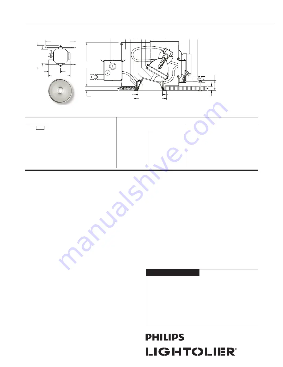 Lightolier Calculite C4T4A-MHT4RF Specification Download Page 1