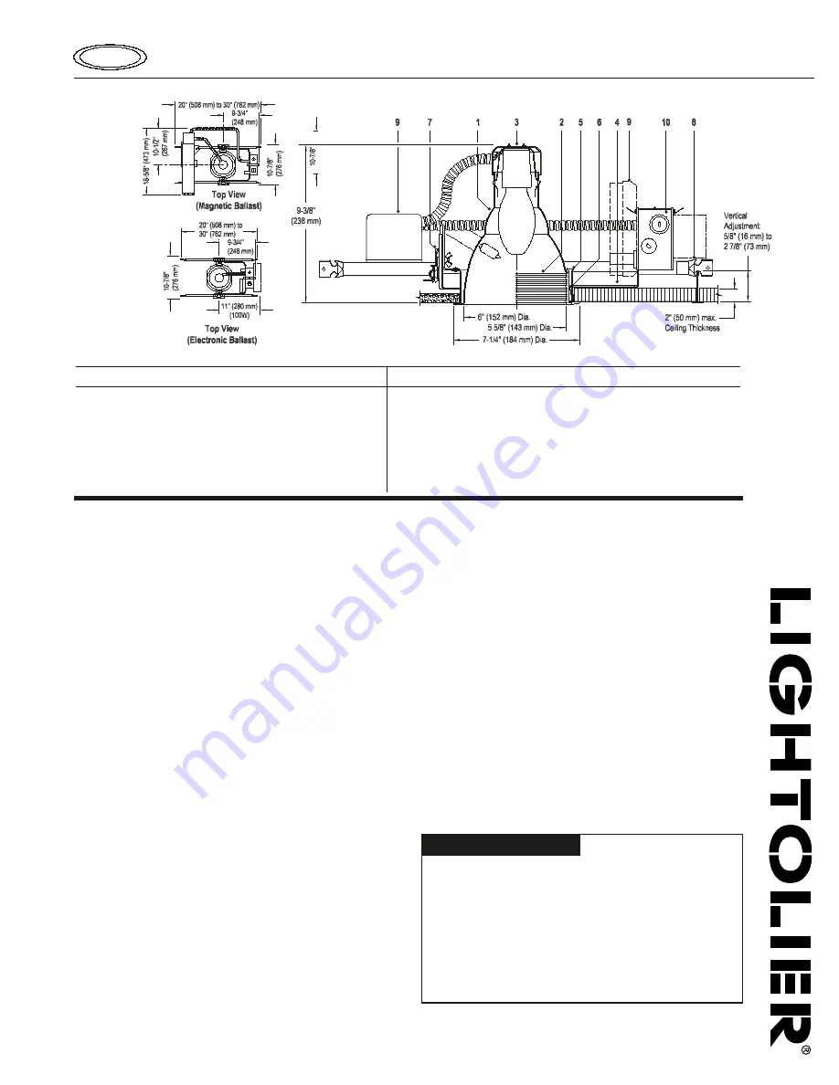 Lightolier Calculite C6E17OVM Скачать руководство пользователя страница 1