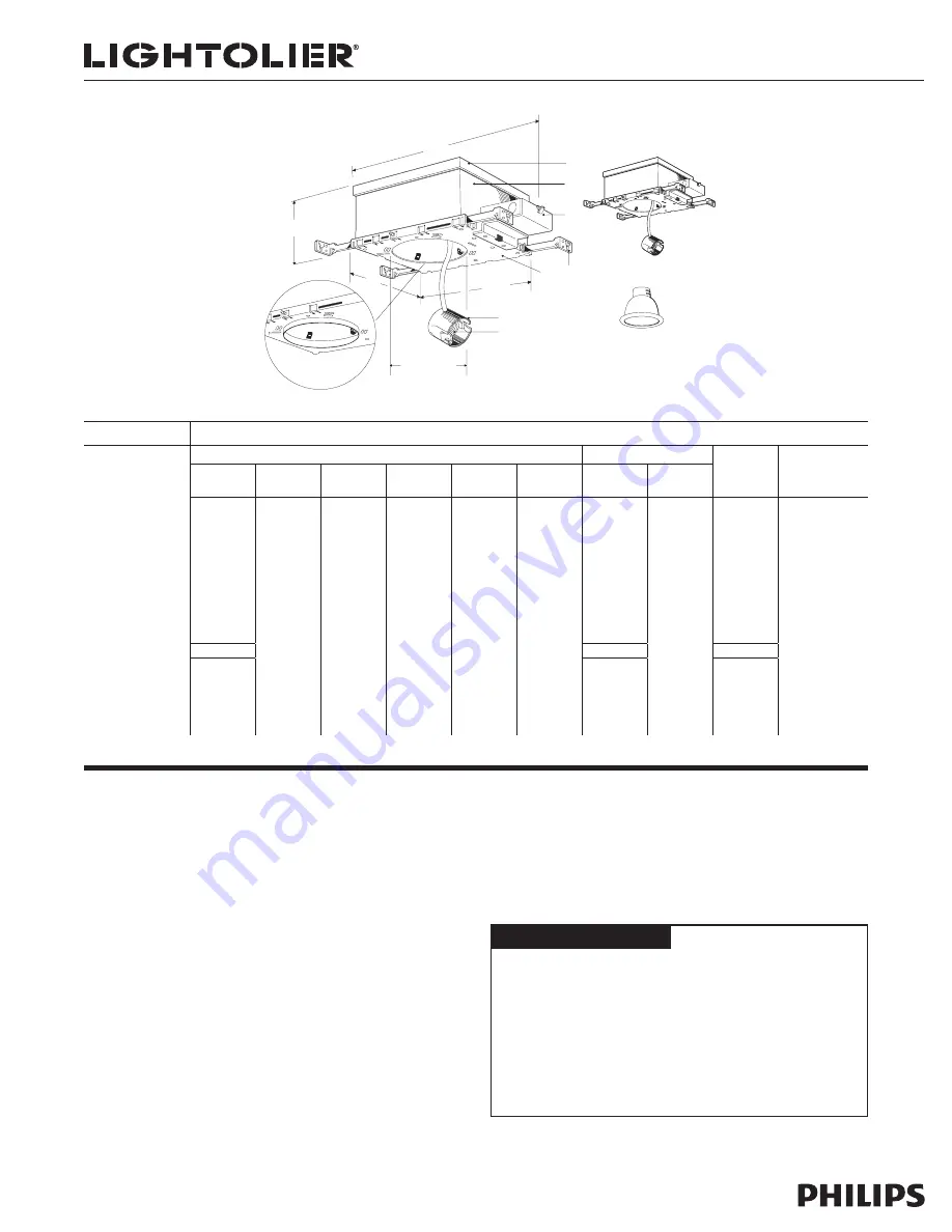 Lightolier Lytecaster 1100IC Specification Download Page 1