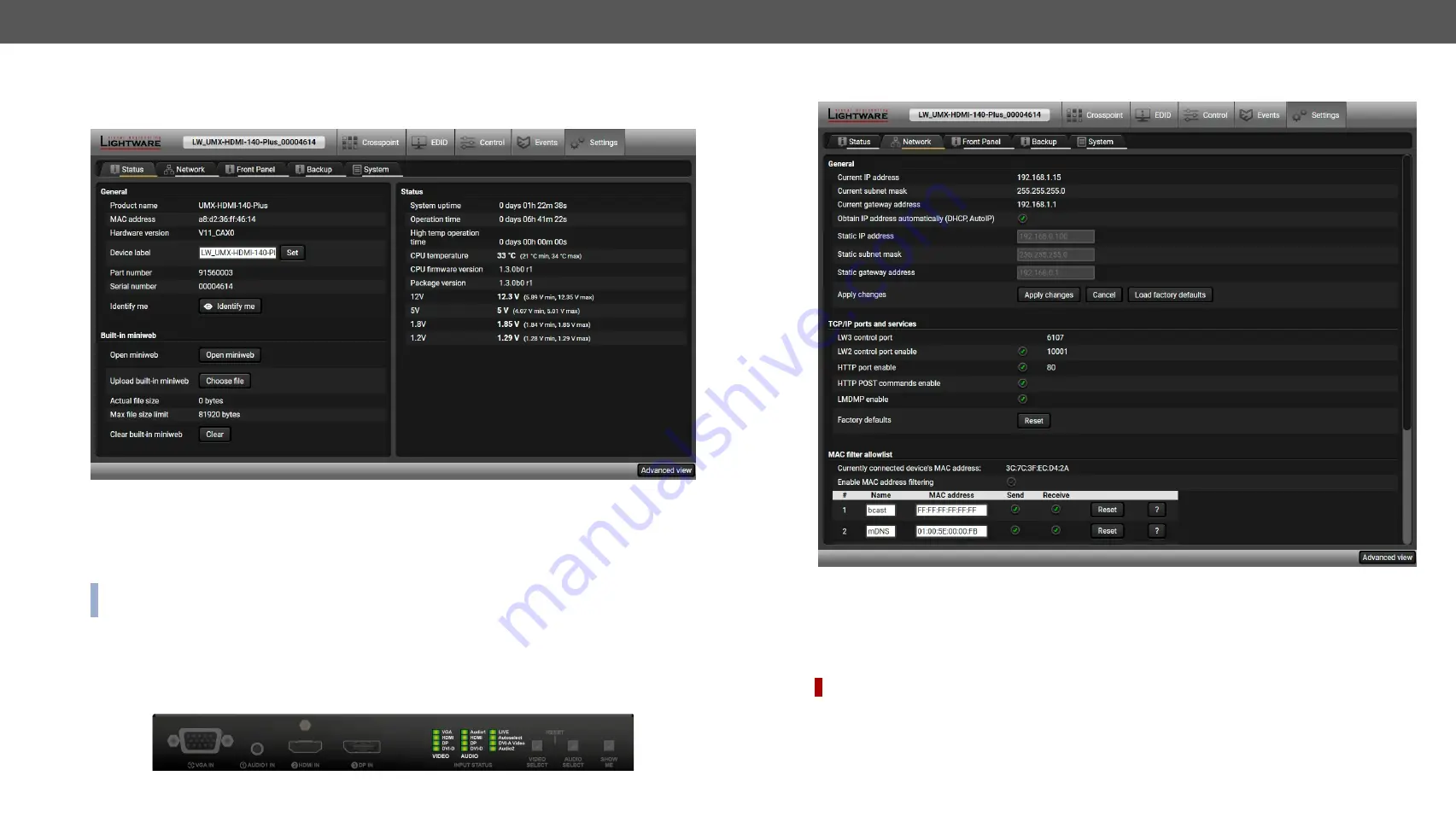 Lightware UMX-HDMI-140 Скачать руководство пользователя страница 61