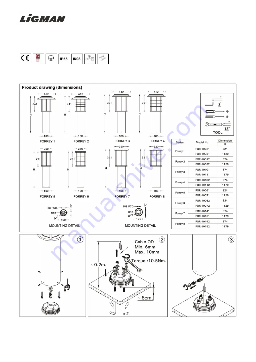 LIGMAN FORREY 1 Series Installation Manual Download Page 1