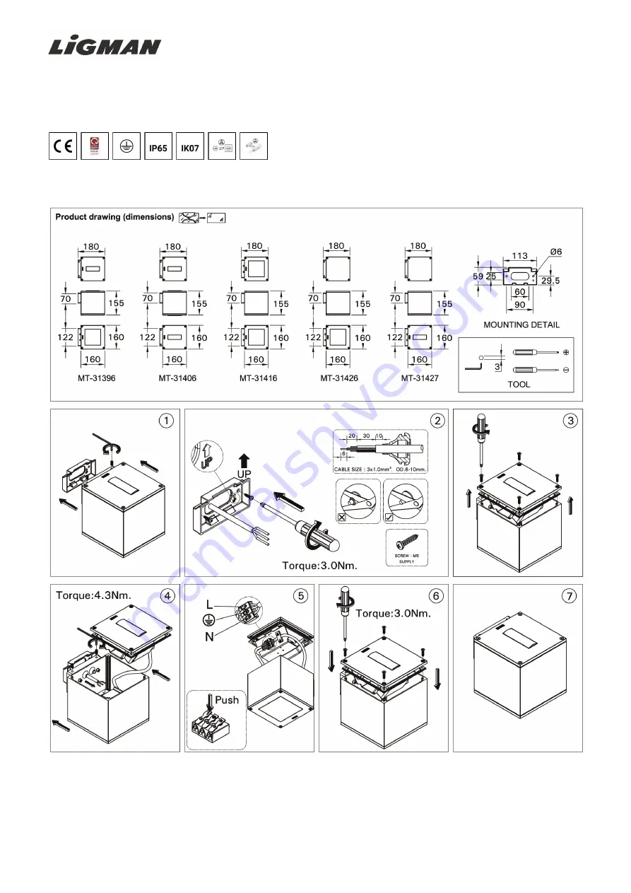 LIGMAN MT-31406 Installation Manual Download Page 1