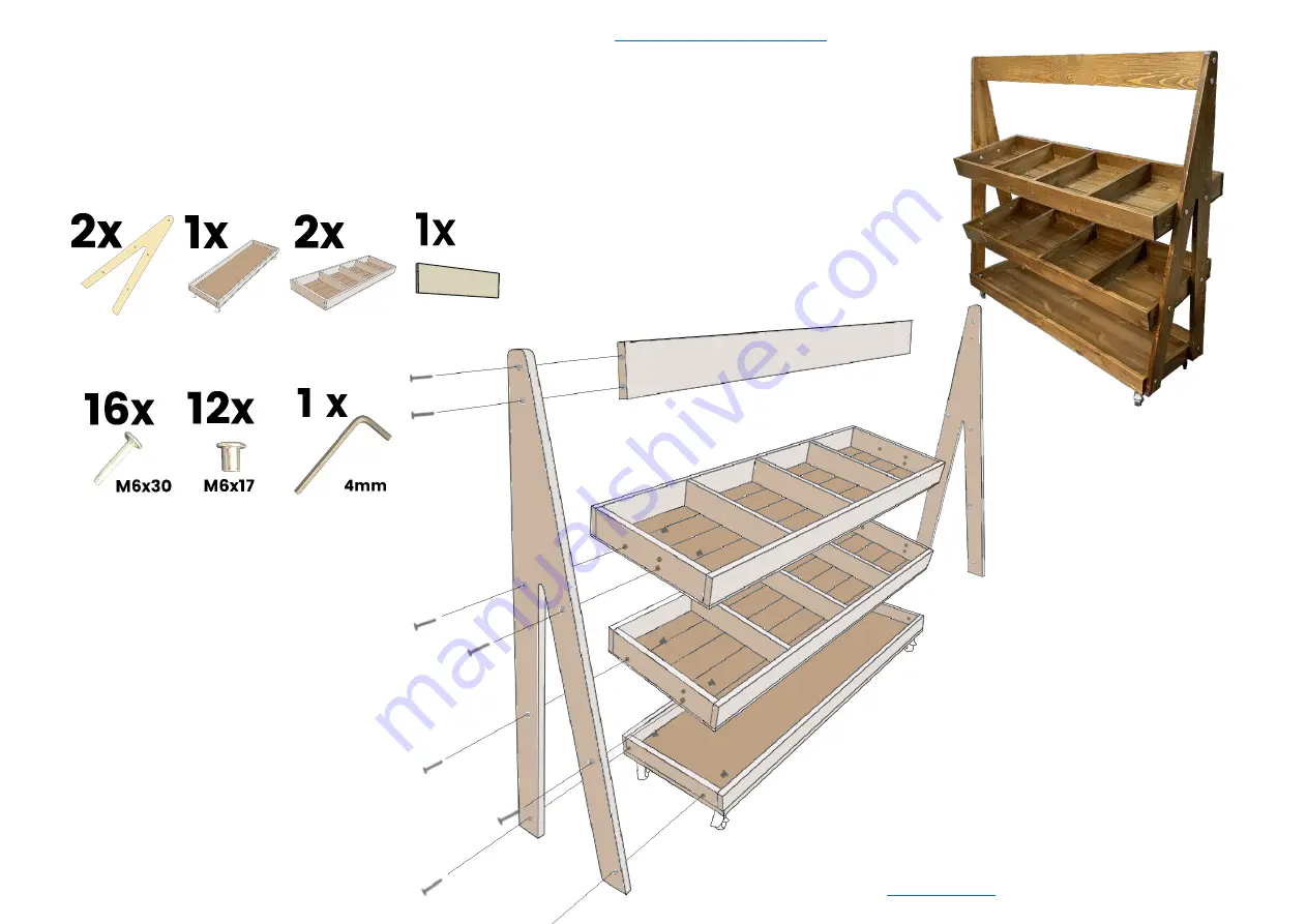 LIGNEUS 3-Tier Adjustable Merchandiser Скачать руководство пользователя страница 1