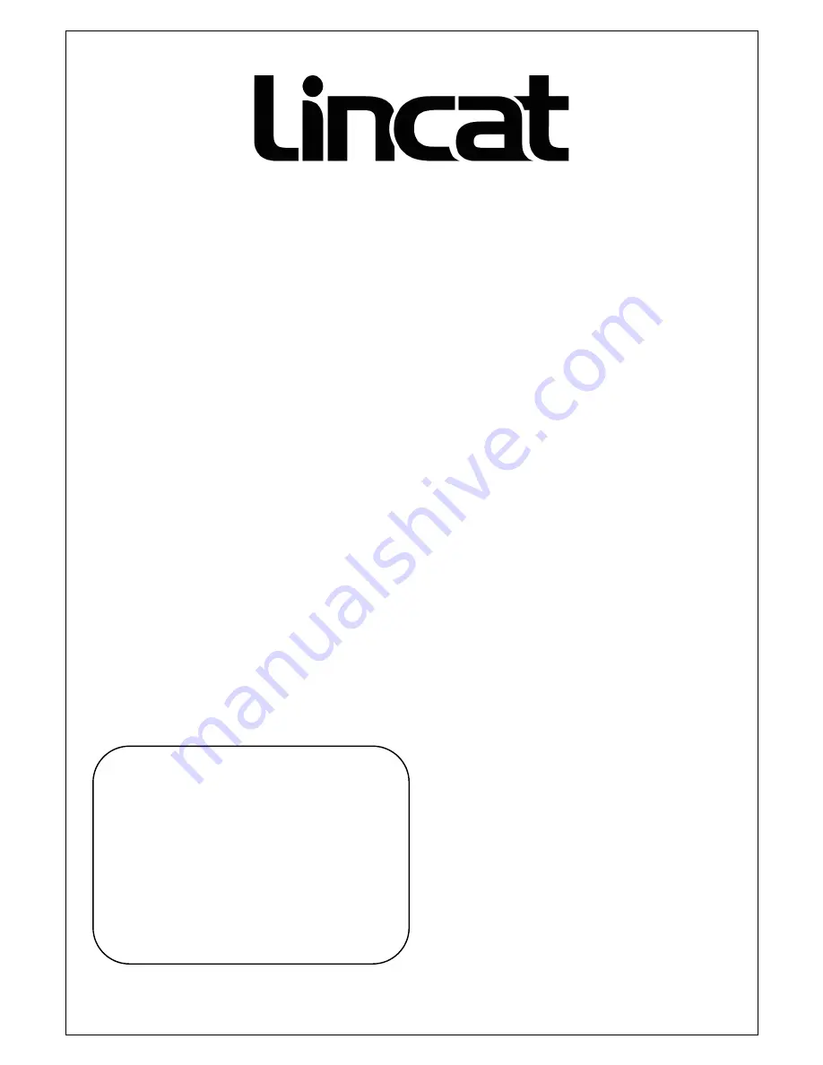 Lincat EB3F/PB Installation, Operating And Servicing Instructions Download Page 1