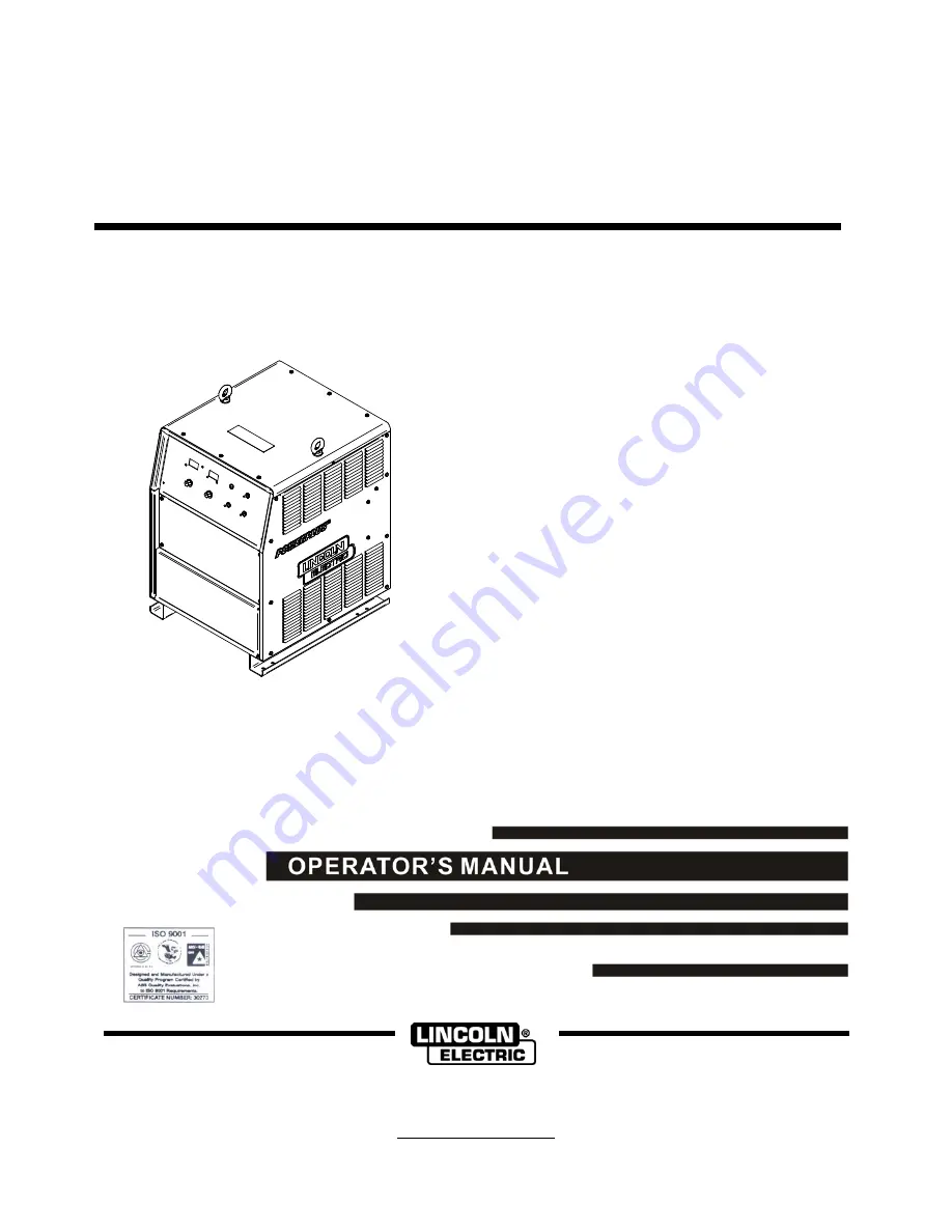 Lincoln Electric 76187 Operator'S Manual Download Page 1