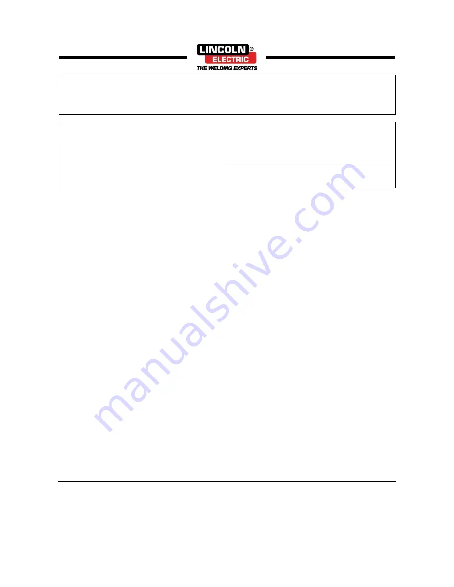 Lincoln Electric CV 425 Operator'S Manual Download Page 3