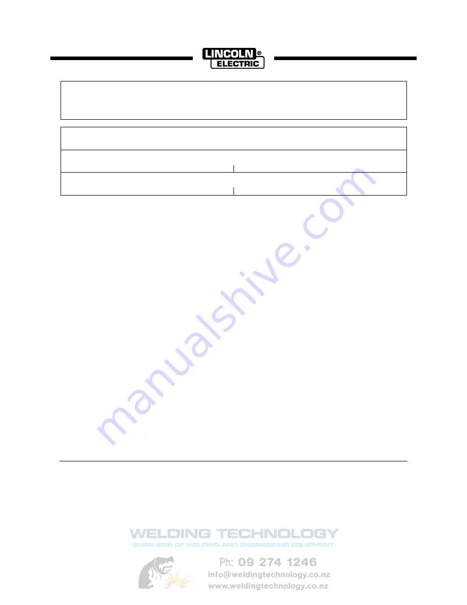 Lincoln Electric FLEXTEC350x CE CONSTRUCTION Operator'S Manual Download Page 3