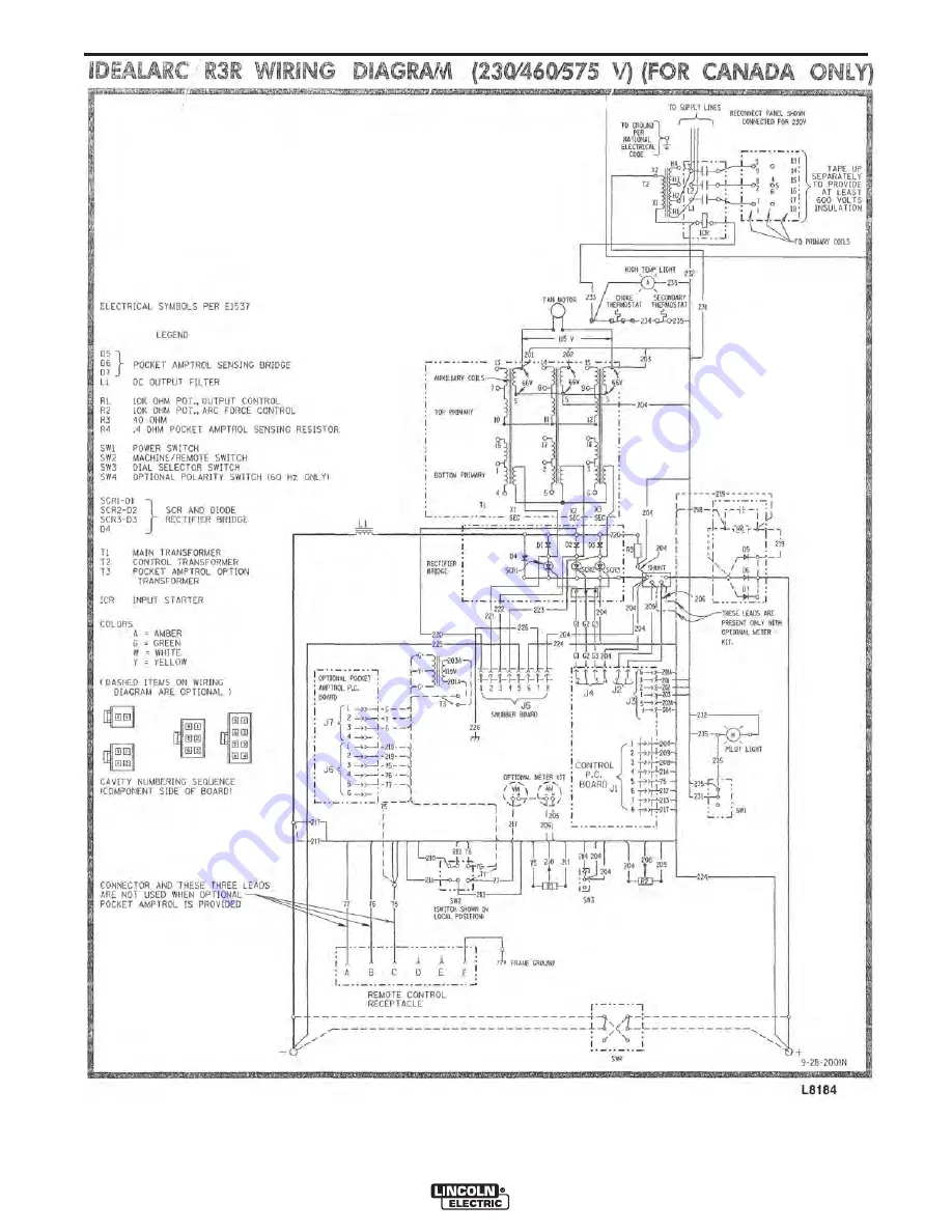 Lincoln Electric IDEALARC R3R 375-I Operator'S Manual Download Page 24