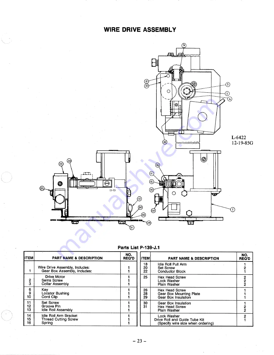 Lincoln Electric IDEALARC SP-200 Operating Manual Download Page 23