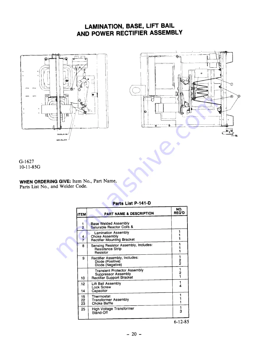 Lincoln Electric IDEALARC TIG-250/250 Operating Manual Download Page 20