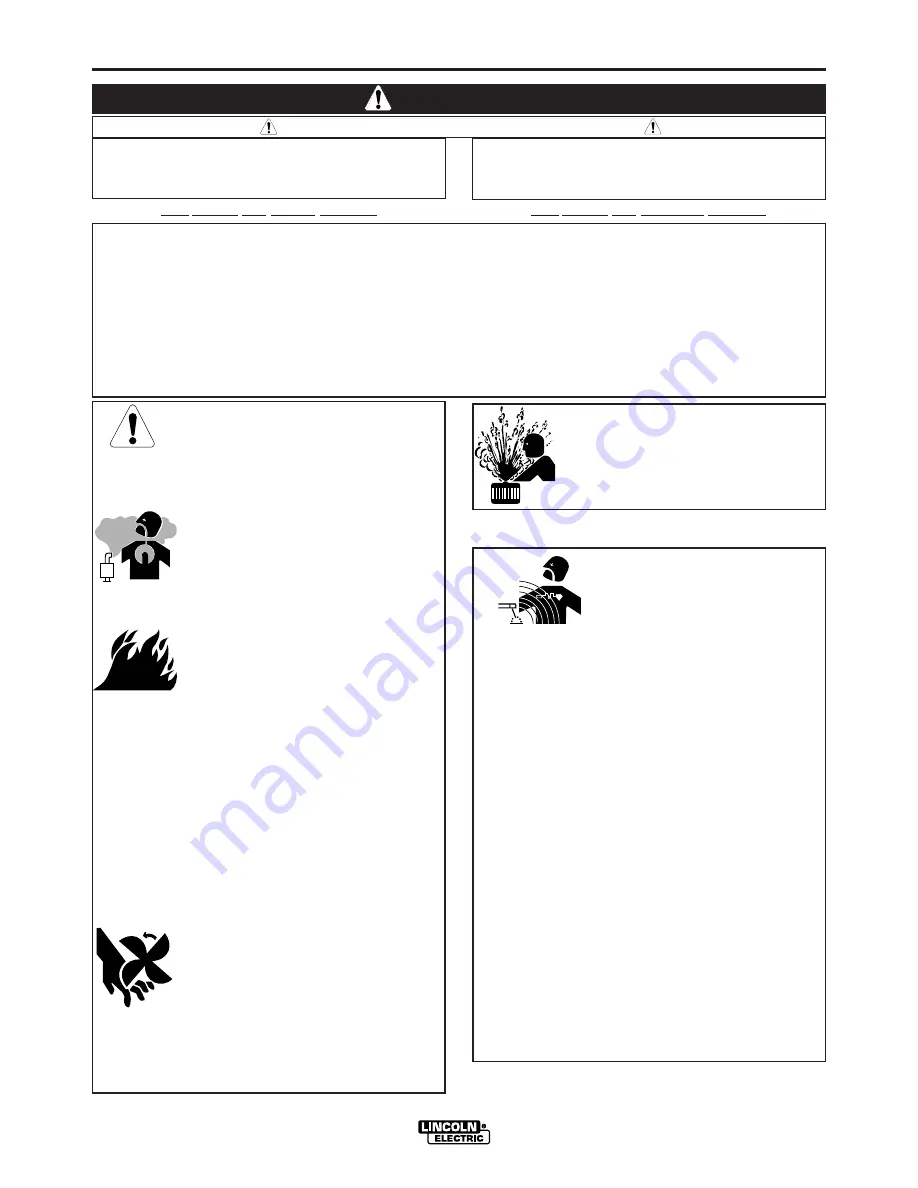 Lincoln Electric Power-Arc 5500 Operator'S Manual Download Page 2