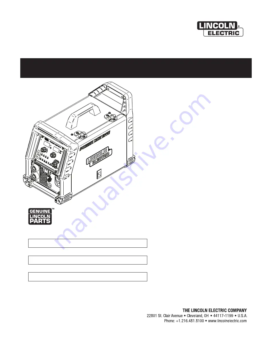 Lincoln Electric POWER MIG 211i Operator'S Manual Download Page 1