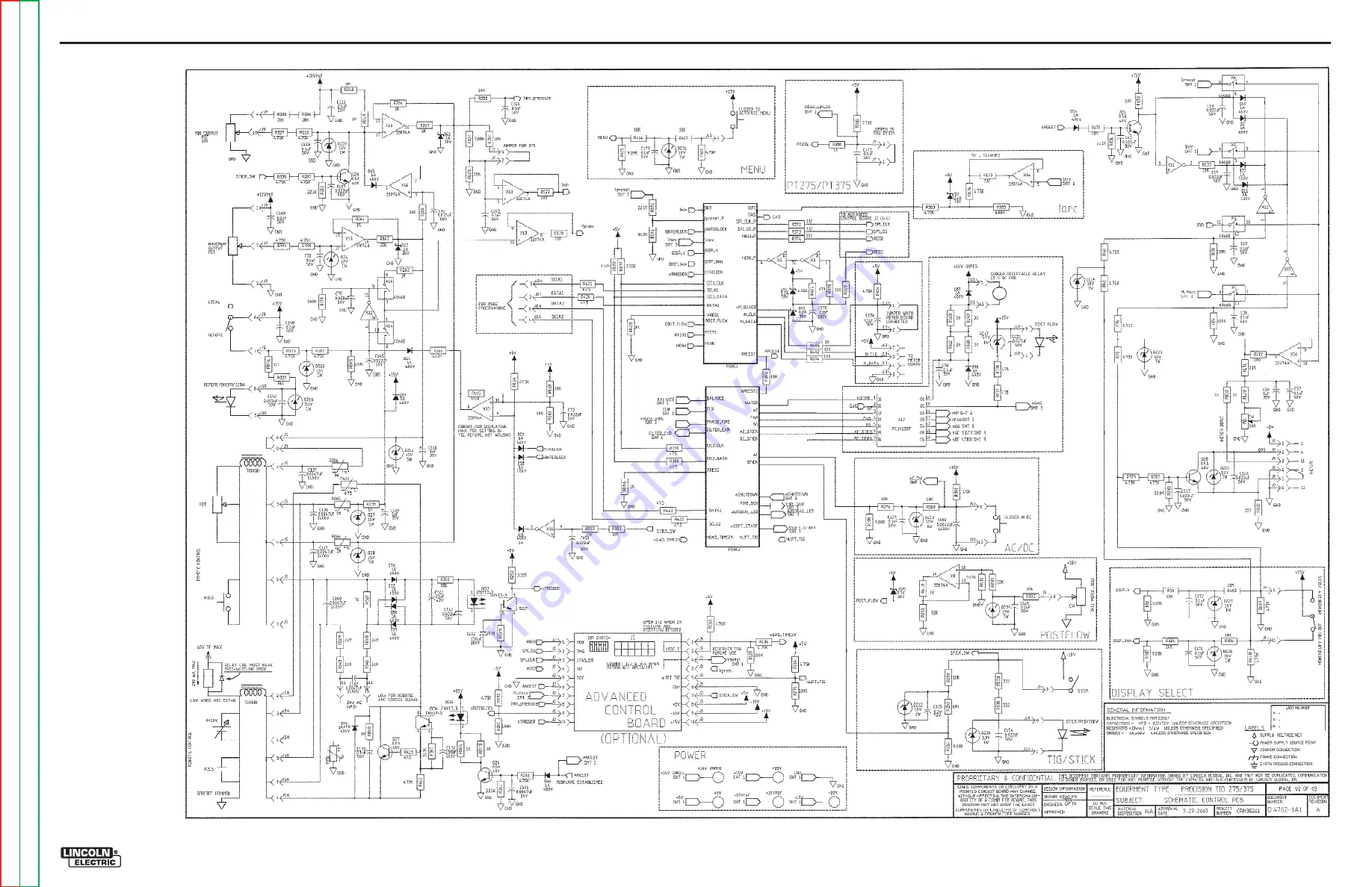 Lincoln Electric Precision TIG 375 Service Manual Download Page 126