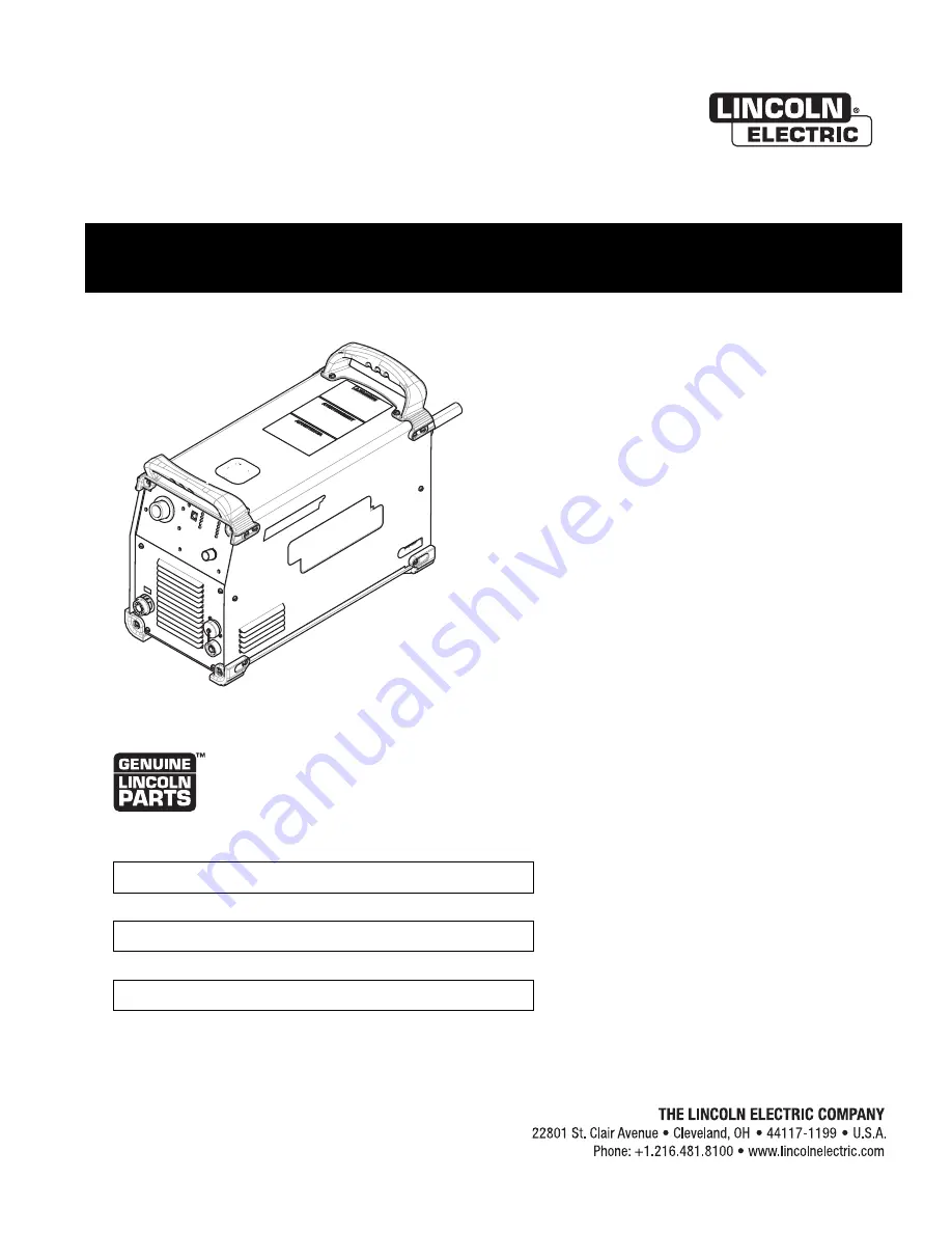 Lincoln Electric Tomahawk 1500 Operator'S Manual Download Page 1