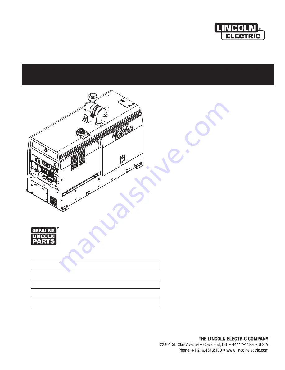 Lincoln Electric Vantage 435X Operator'S Manual Download Page 1