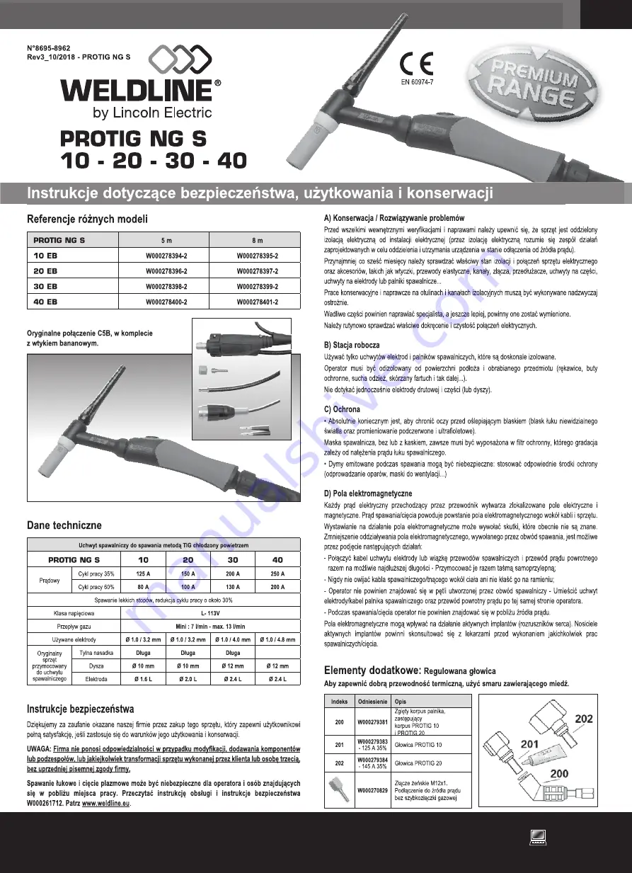 Lincoln Electric WELDLINE PROTIG NG S 10 Скачать руководство пользователя страница 25