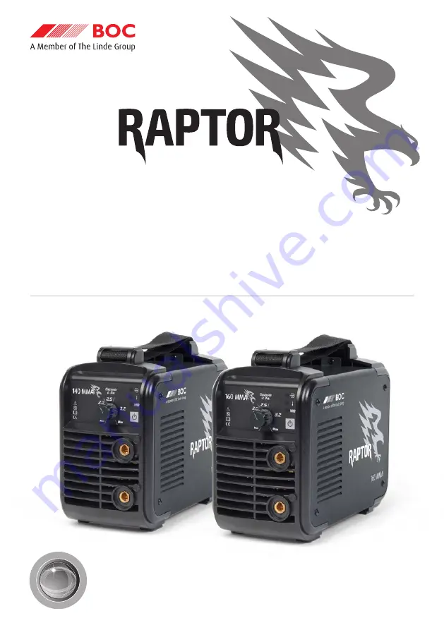 Linde BOC RAPTOR 140 MMA Operating Manual Download Page 1