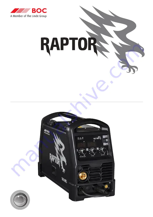 Linde BOC RAPTOR 160 MIG Operating Manual Download Page 1