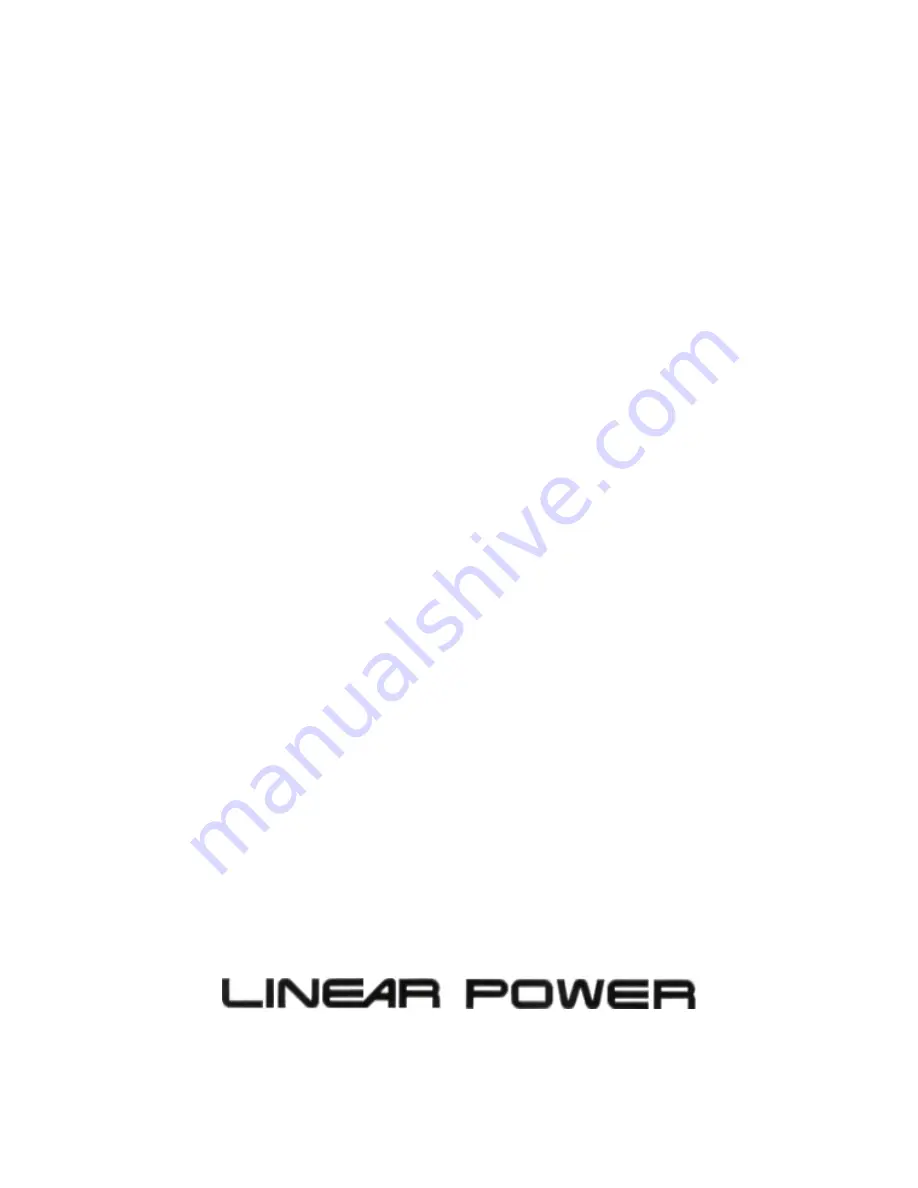 Linear Power LINEAR POWER 1001SW Owner'S Manual And Installation Manual Download Page 5