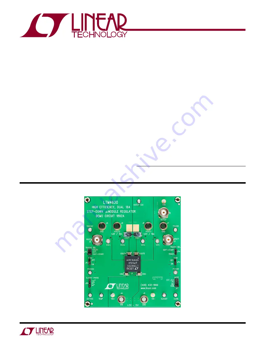 Linear Technology DC1892A Скачать руководство пользователя страница 1