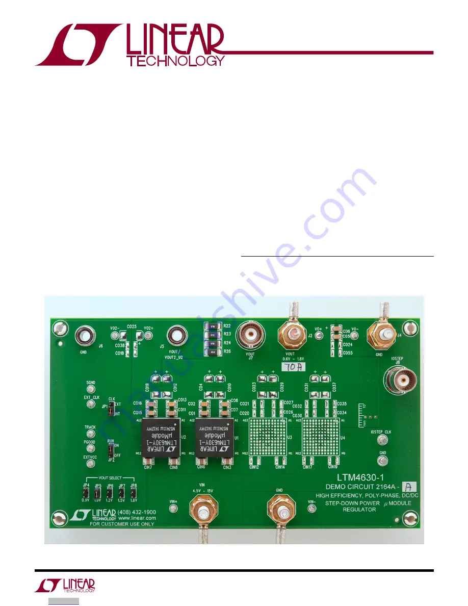 Linear Technology DC2164A-A Скачать руководство пользователя страница 1