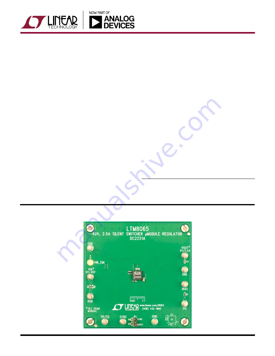 Linear Technology DC2251A Скачать руководство пользователя страница 1