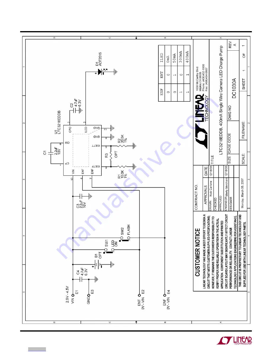 Linear Technology LTC3218 Quick Start Manual Download Page 4