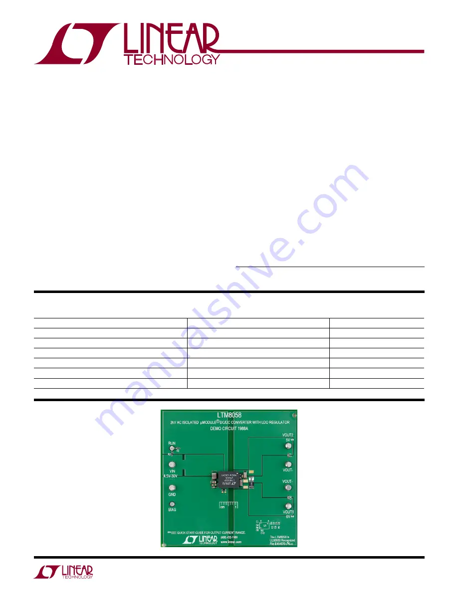 Linear Technology LTM8058 Скачать руководство пользователя страница 1