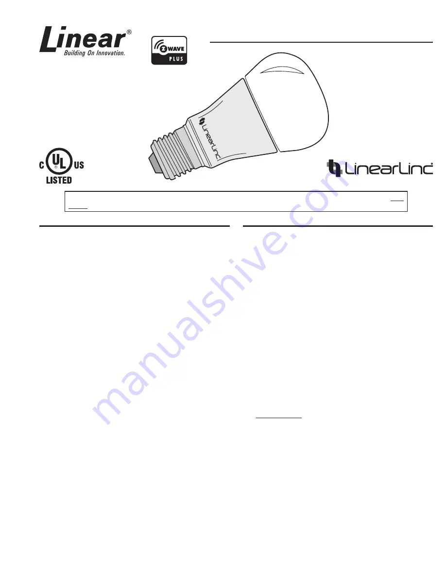 Linear LB60Z-1 Quick Start Manual Download Page 1