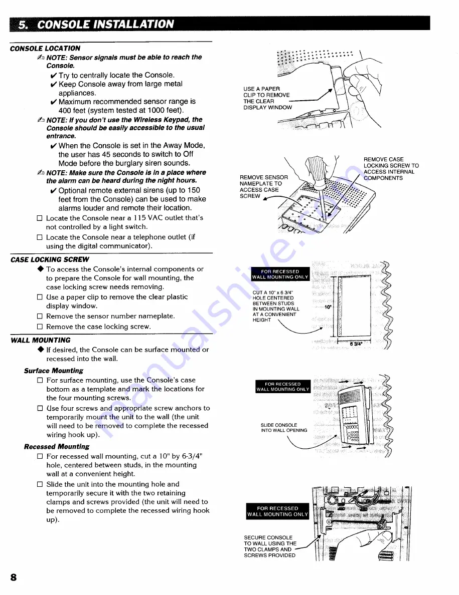 Linear Security DVS-2400 Installation & Programming Instructions Download Page 10