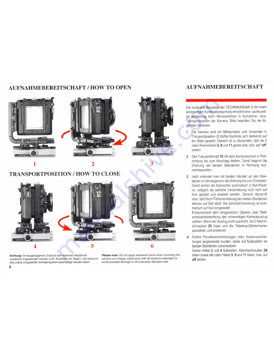 LINHOF TECHNIKARDAN S Operating Instruction Download Page 8