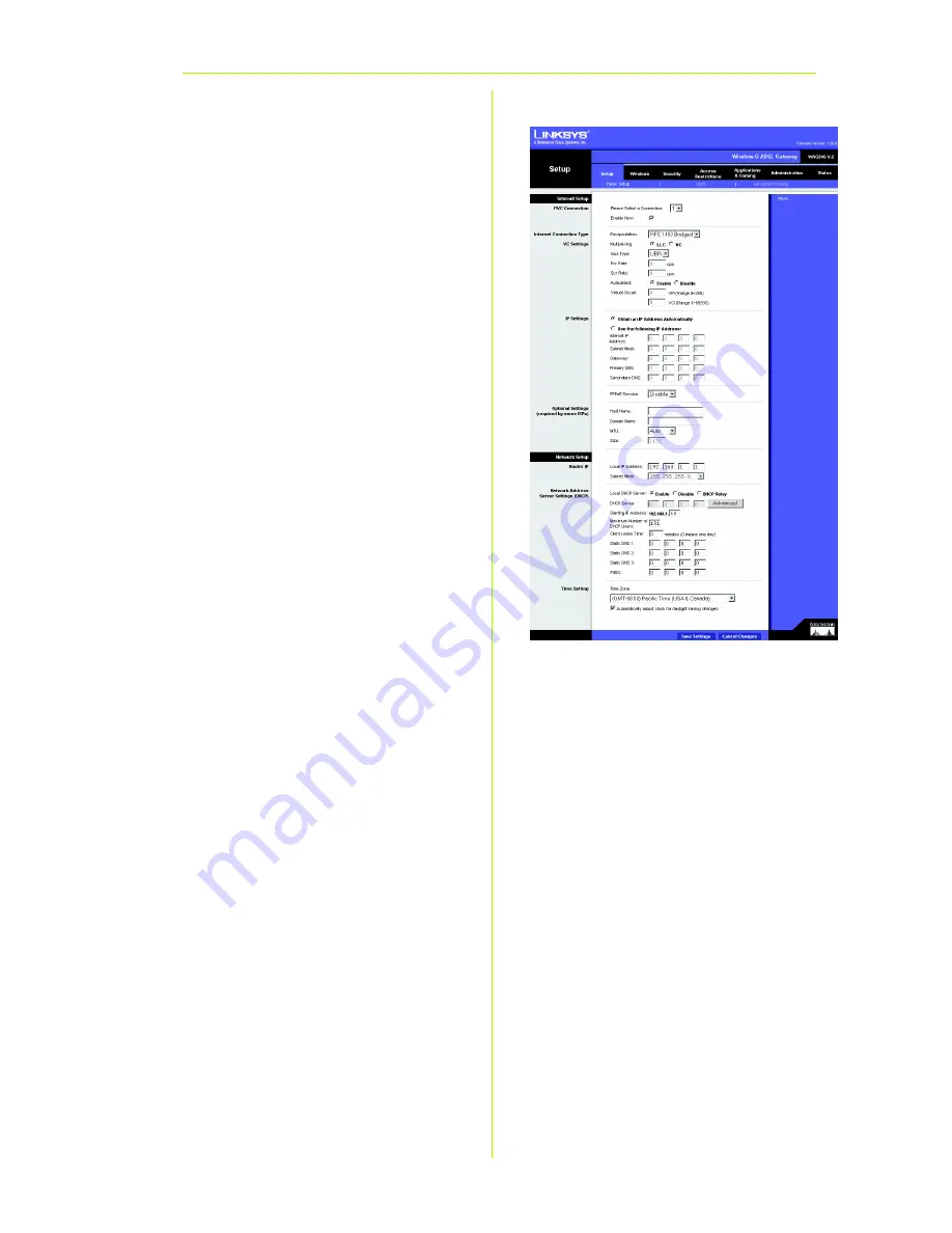 Linksys WAG54G - Wireless-G ADSL Gateway Wireless Router Quick Installation Manual Download Page 53