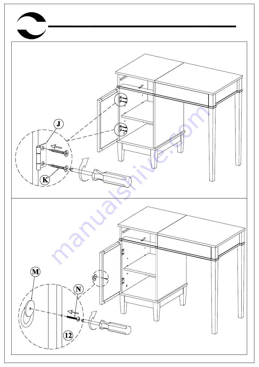 Linon 58036SIL-01-KD-U Assembly Instructions Manual Download Page 12