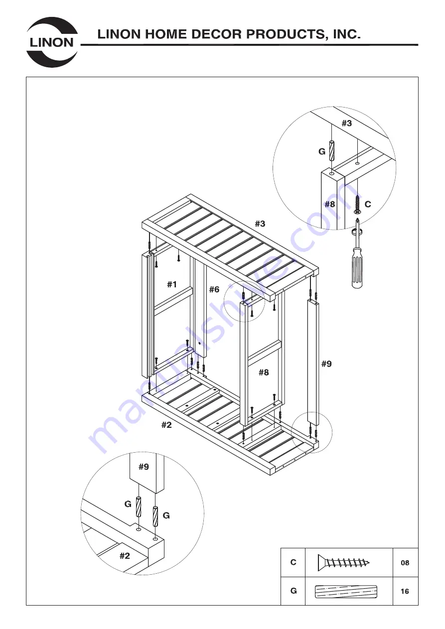 Linon 980211NAT01U Manual Download Page 8