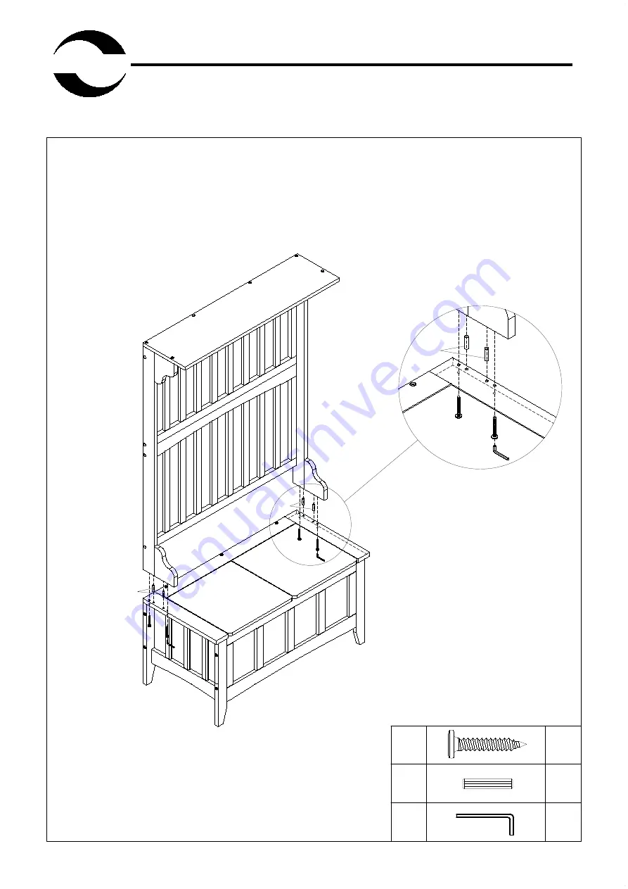 Linon HALL TREE 84017WALC-01-KD-U Assembly Instructions Manual Download Page 11