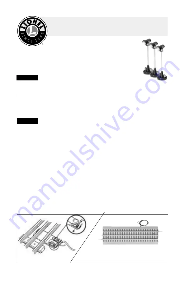 Lionel 70 Yard Lights Quick Start Manual Download Page 1