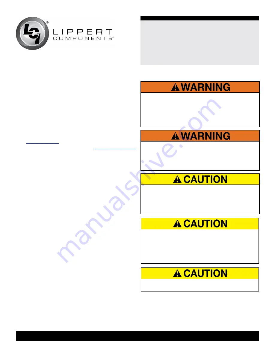 Lippert Components Schwintek Installation And Owner'S Manual Download Page 2