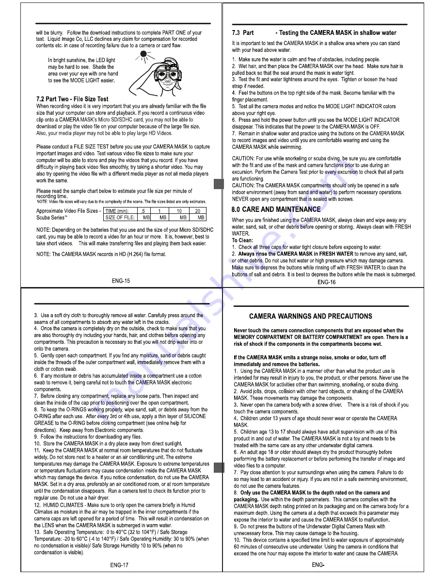 Liquid Image Scuba HD 720P series User Manual Download Page 5