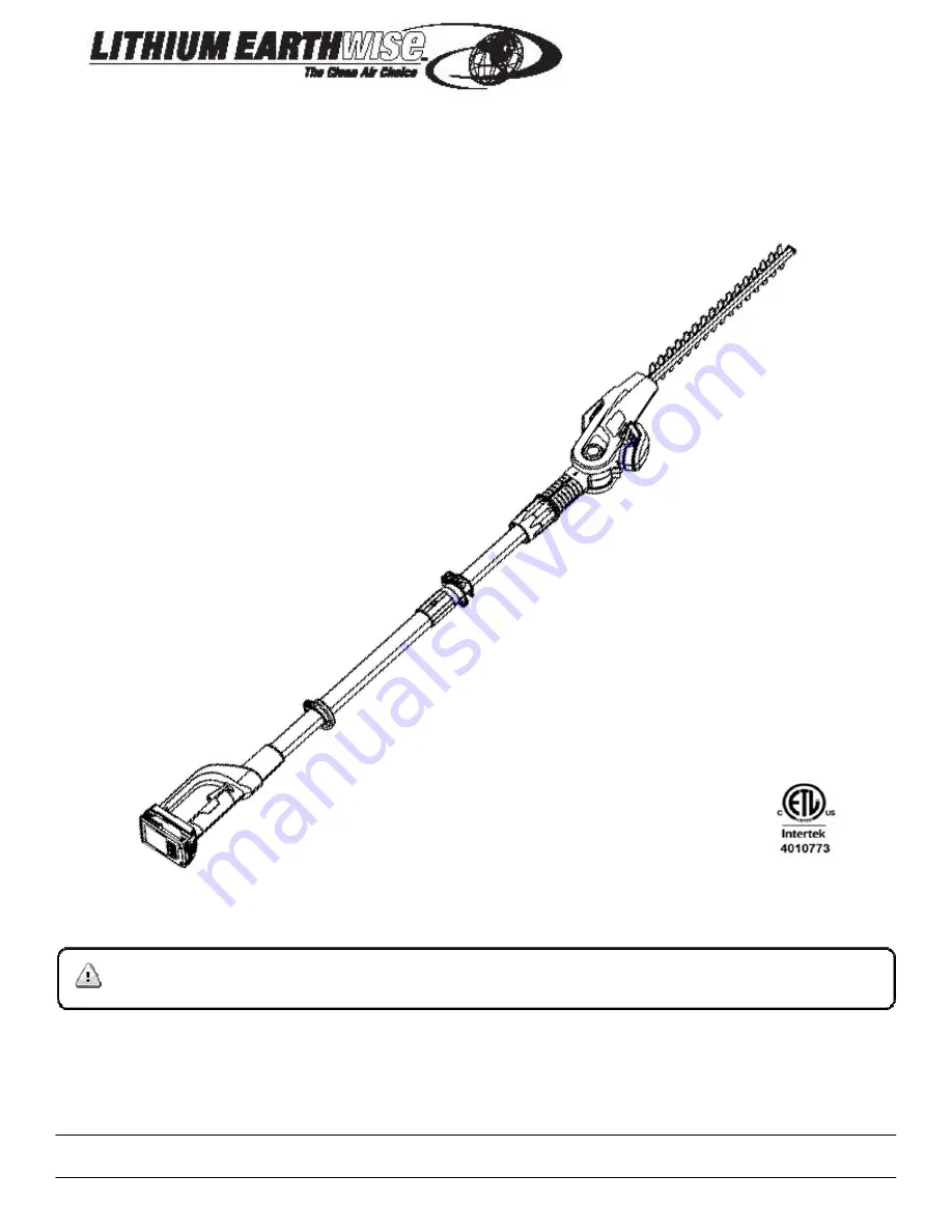 Lithium Earthwise LPHT12417 Скачать руководство пользователя страница 1