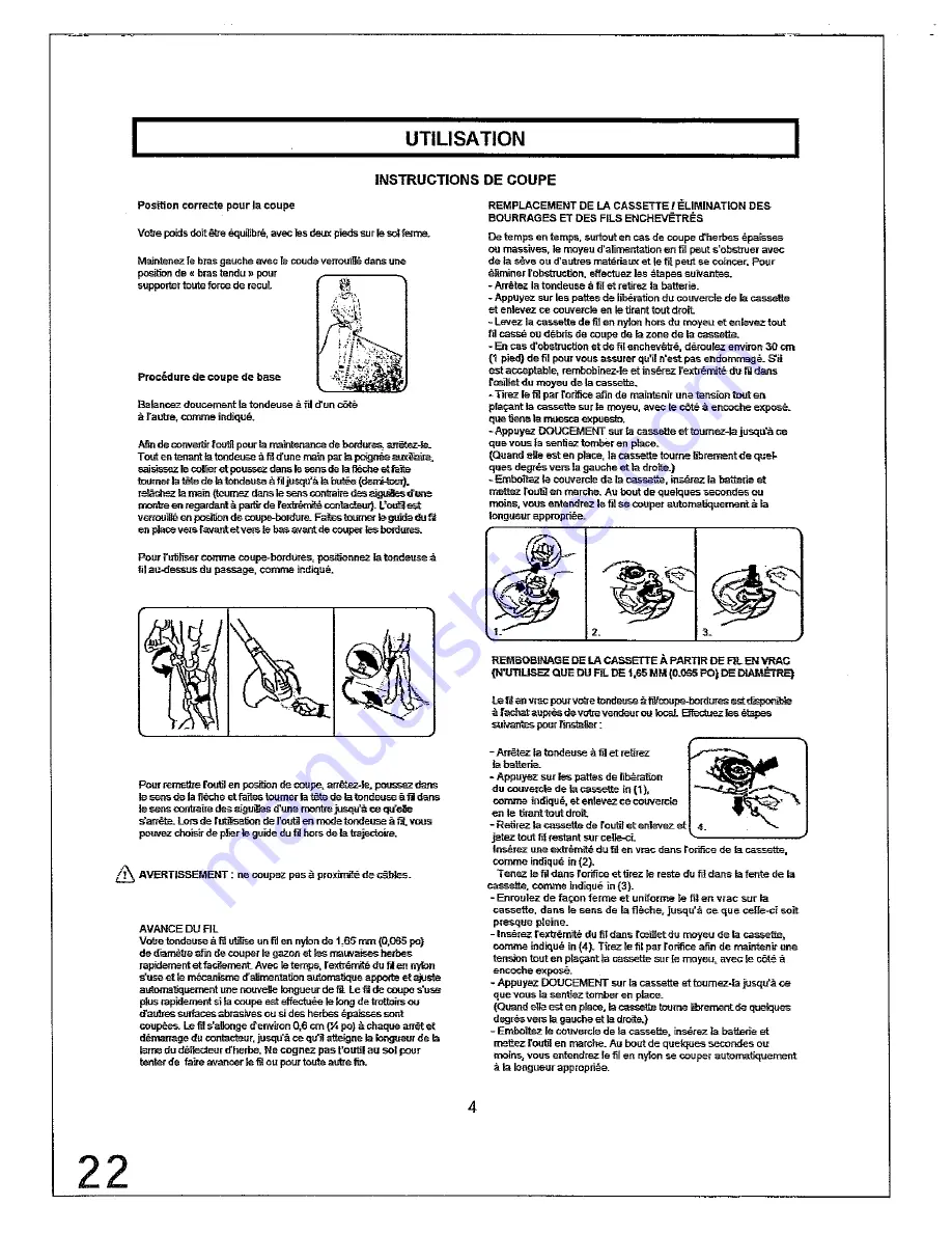 Lithium Earthwise LST10012 Operator'S Manual Download Page 22