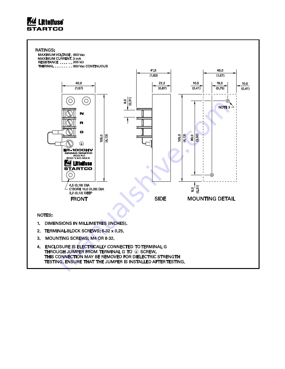 Littelfuse Startco SE-330HV Manual Download Page 21