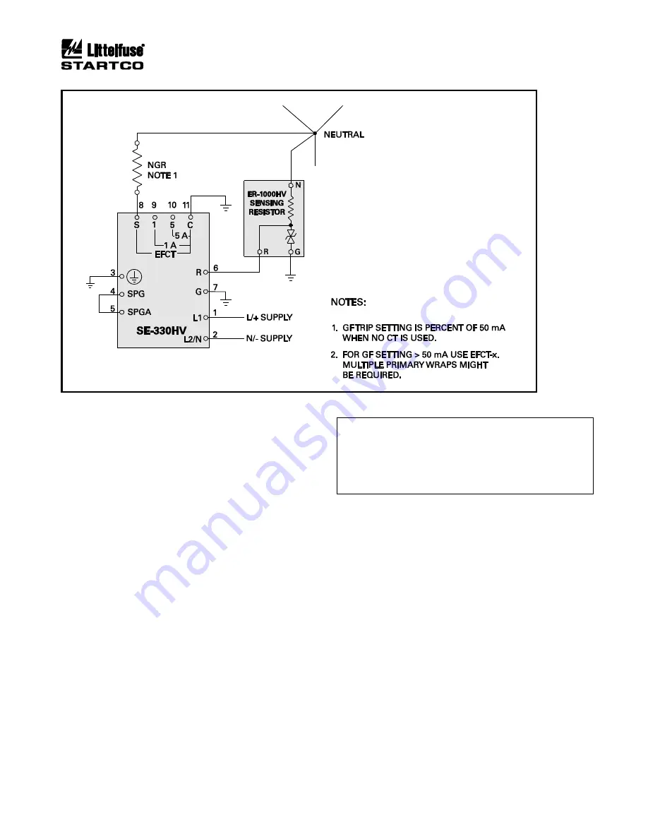 Littelfuse Startco SE-330HV Manual Download Page 22