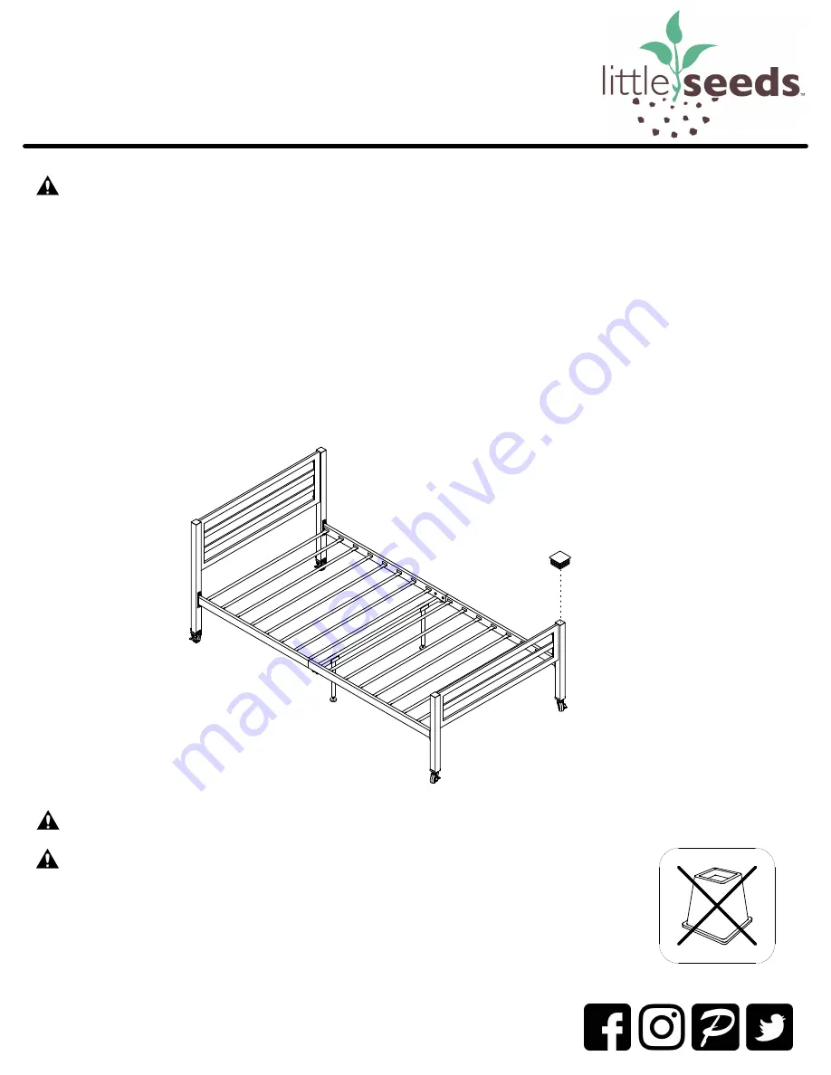 Little Seeds Metal Bed with Casters 4395419LS Manual Download Page 22