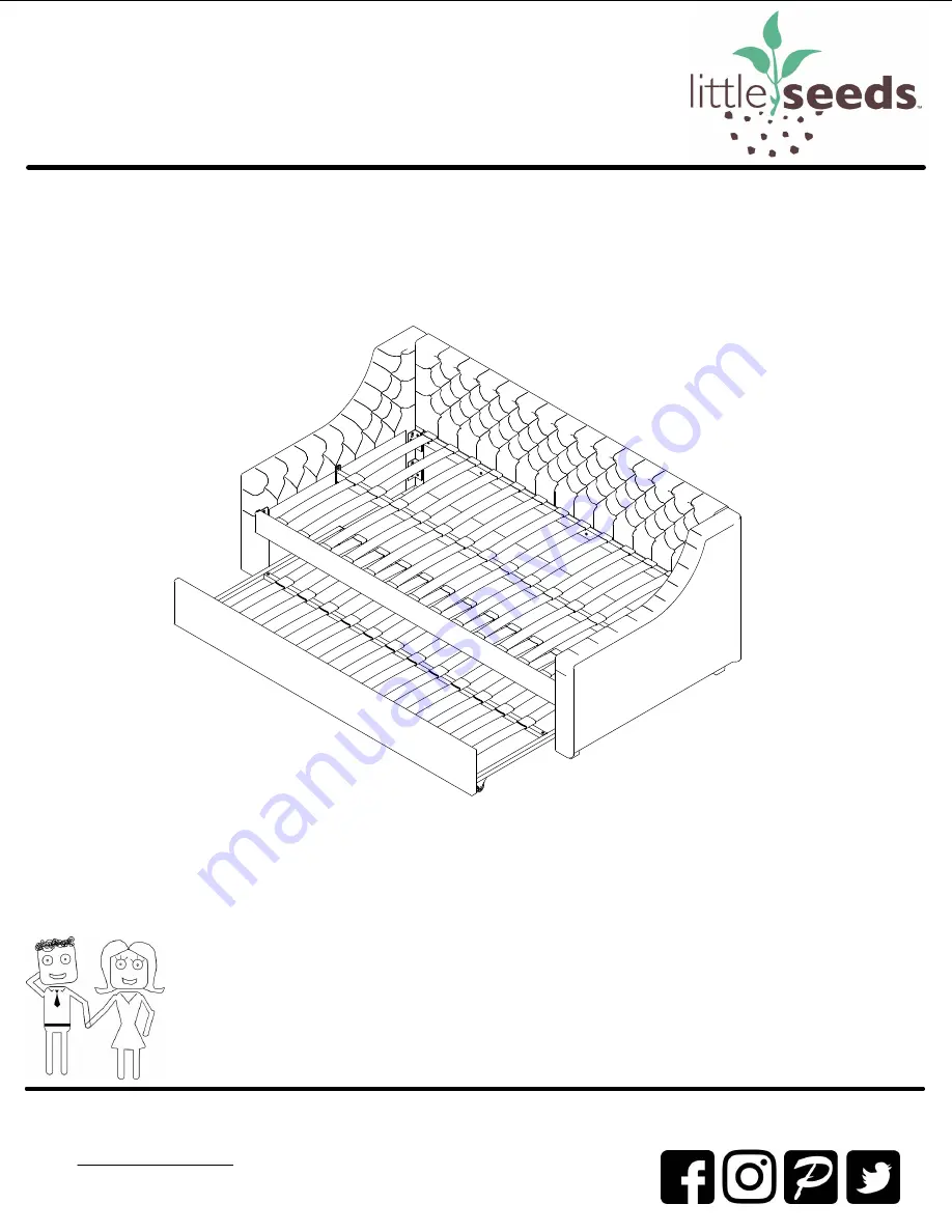 Little Seeds Monarch Hill Ambrosia Upholstered Daybed with Trundle Скачать руководство пользователя страница 2