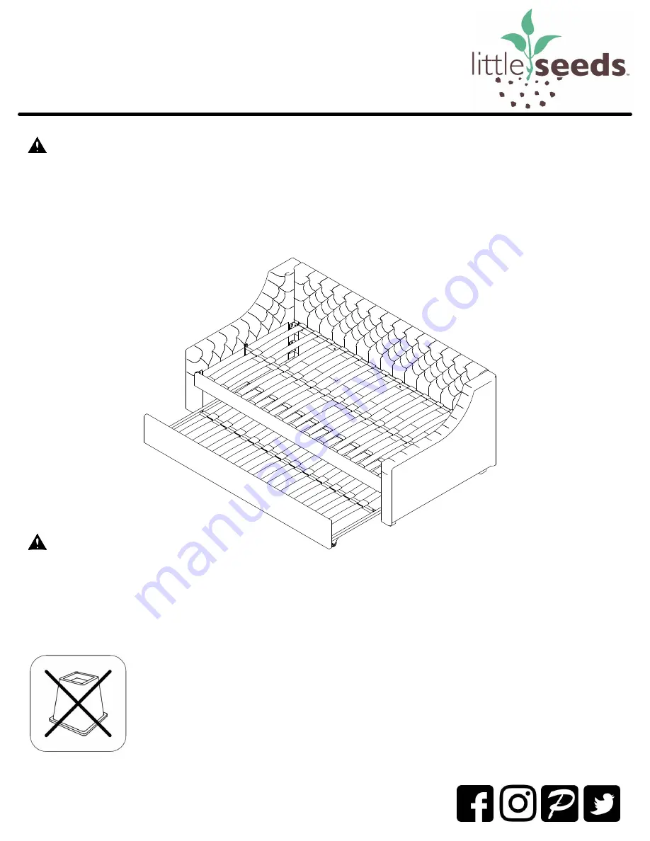 Little Seeds Monarch Hill Ambrosia Upholstered Daybed with Trundle Assembly Manual Download Page 20