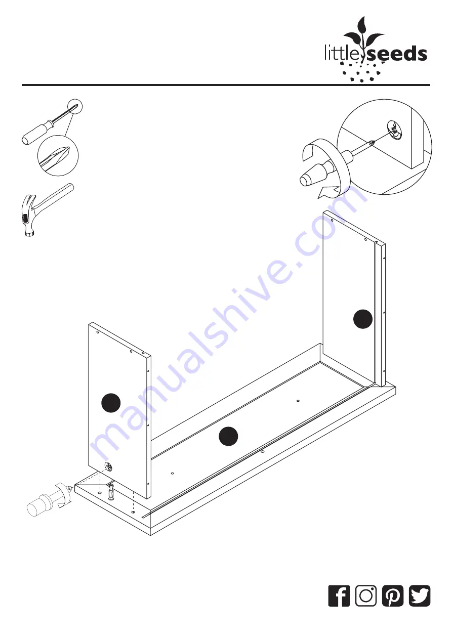 Little Seeds Piper Bookcase 6857096BRU Assembly Manual Download Page 18