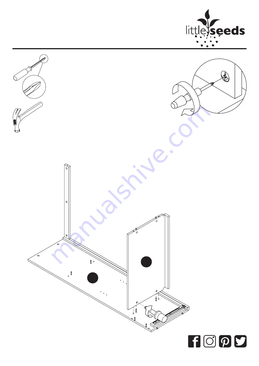 Little Seeds Piper Bookcase 6857096BRU Assembly Manual Download Page 25